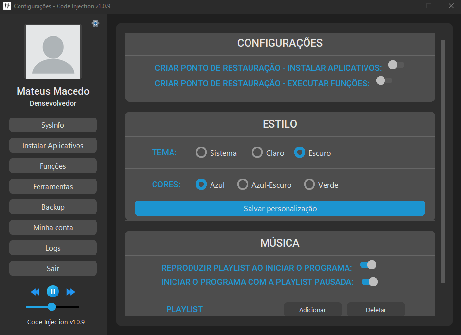 Code Injection - Configurações