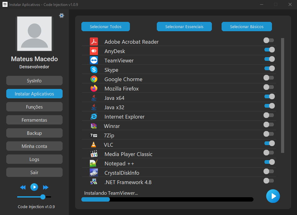 Code Injection - Instalar Aplicativos